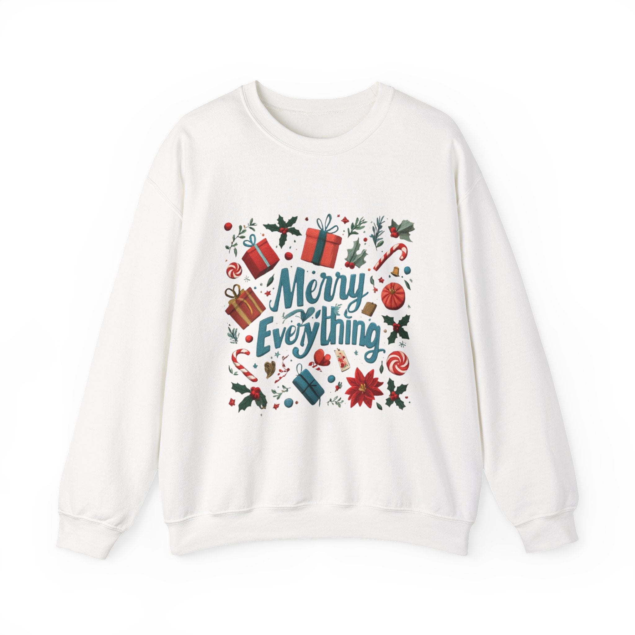 Crewneck Sweatshirt - Merry Everything Holiday Graphic Sweatshirt