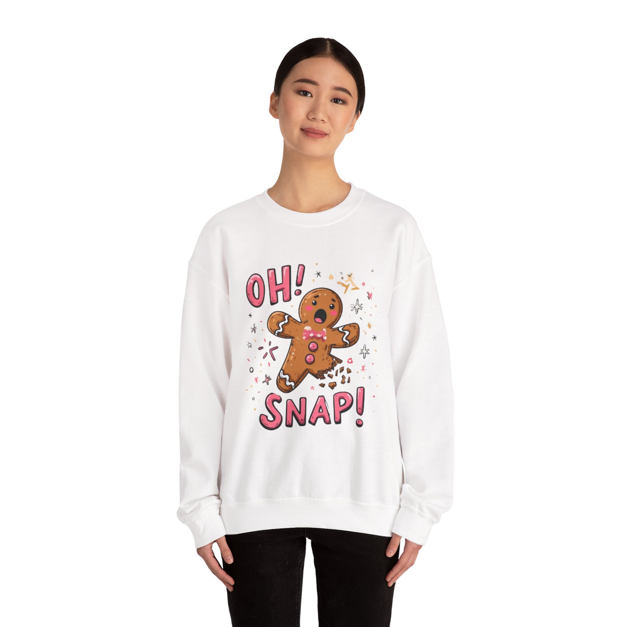Gingerbread "Oh! Snap!" Crewneck Sweatshirt — Funny Holiday Christmas Sweater