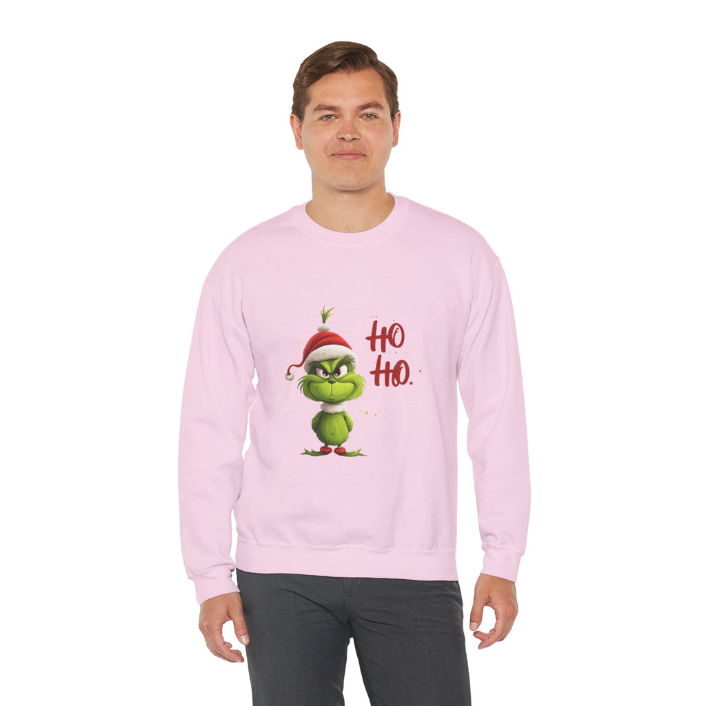 Grumpy Grinch Christmas Sweatshirt – "Ho Ho." Holiday Crewneck