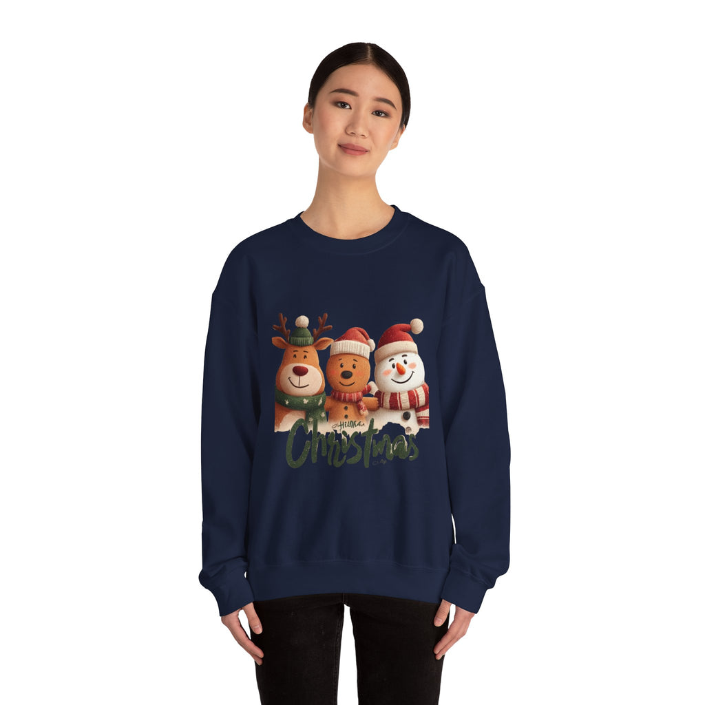 Christmas Crewneck Sweatshirt — Cute Reindeer, Bear & Snowman Holiday Pullover