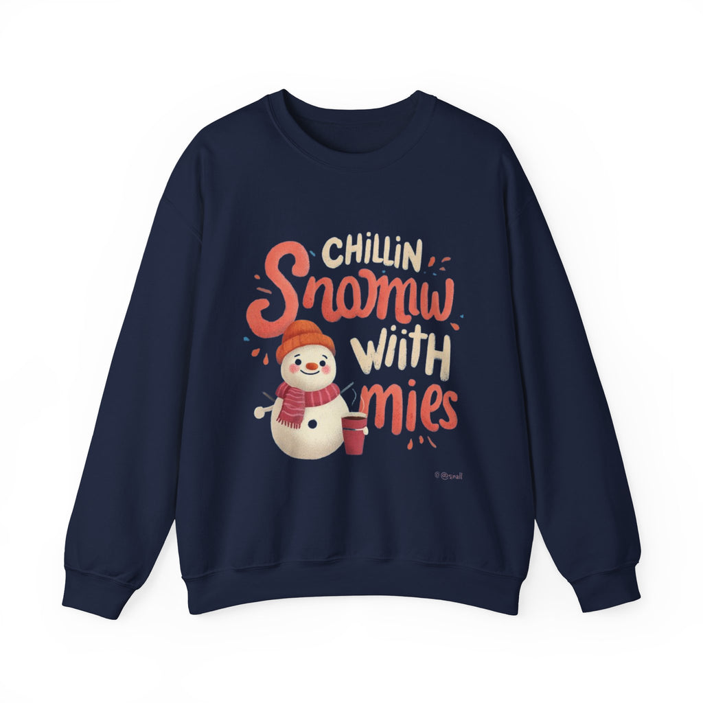 Sweatshirt — "Chillin' Snowman With Smiles" Cozy Holiday Crewneck
