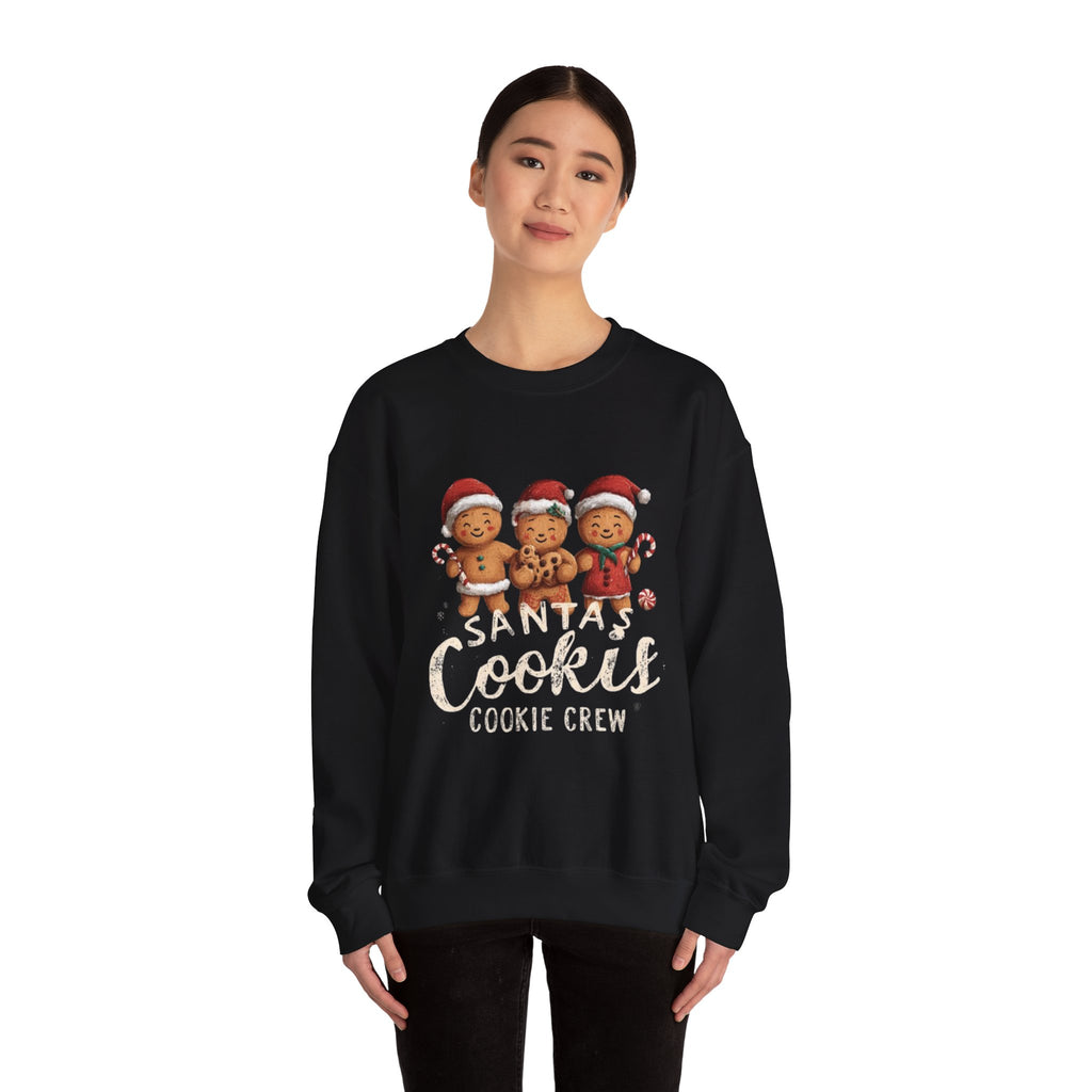 Santa's Cookies Crewneck Sweatshirt — 'Santa's Cookies Cookie Crew' Gingerbread Holiday Pullover