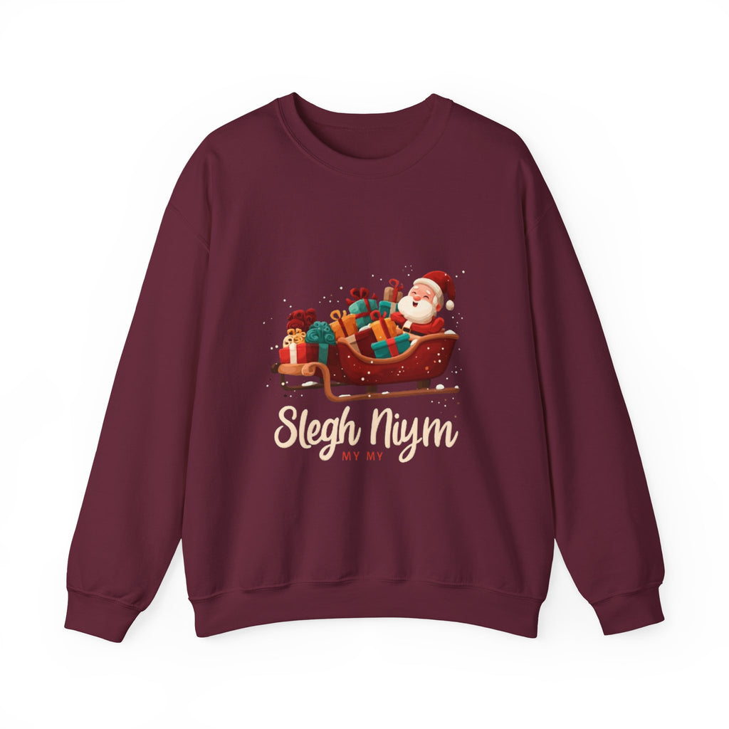 Christmas Santa Sleigh Crewneck Sweatshirt — "Sleigh Niym" Holiday Graphic