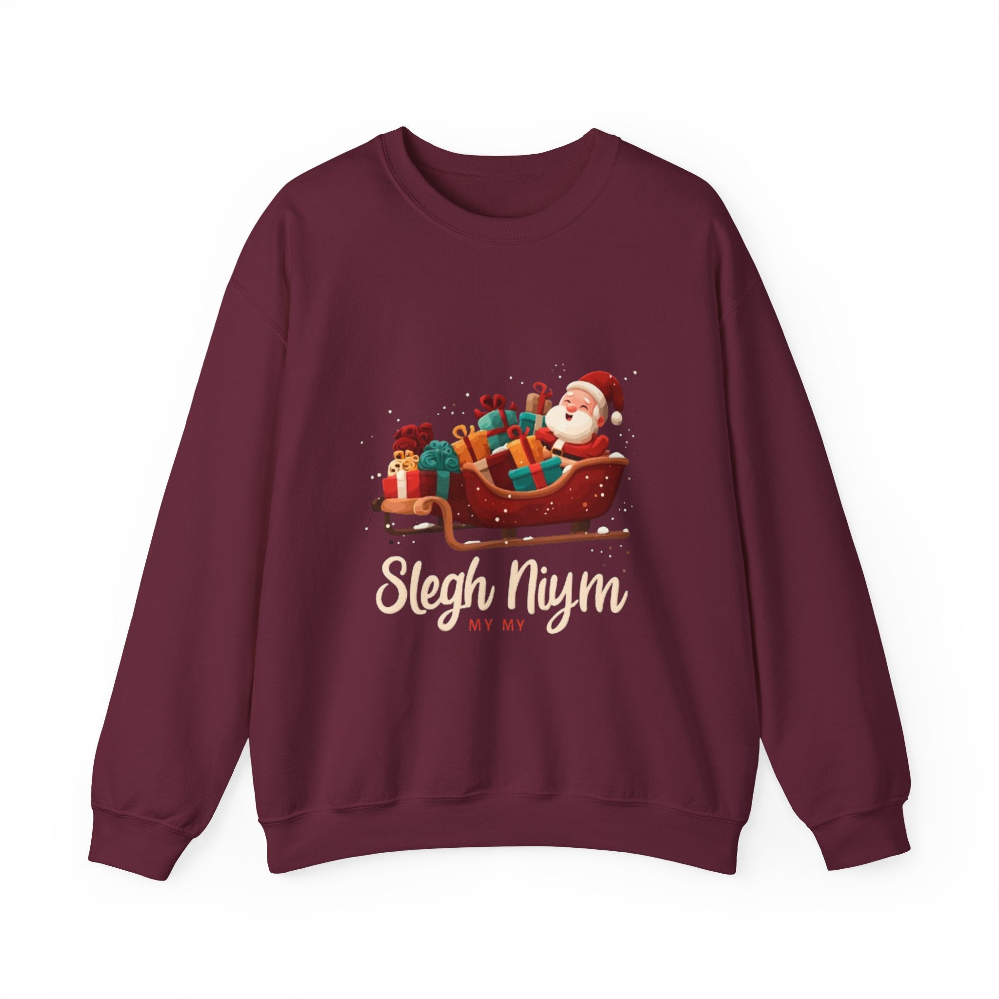 Christmas Santa Sleigh Crewneck Sweatshirt — "Sleigh Niym" Holiday Graphic