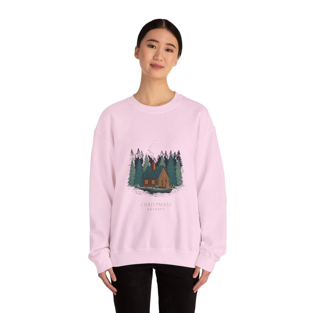 Cabin in the Pines Sweatshirt — 'Christmas at Home' Cozy Holiday Crewneck