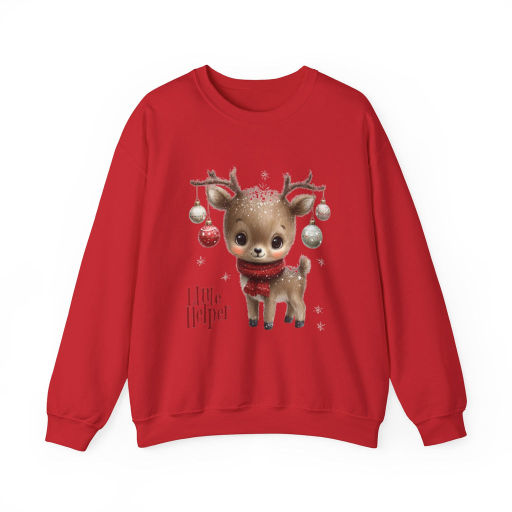 Christmas Reindeer Sweatshirt – 'Little Helper' Cute Holiday Crewneck