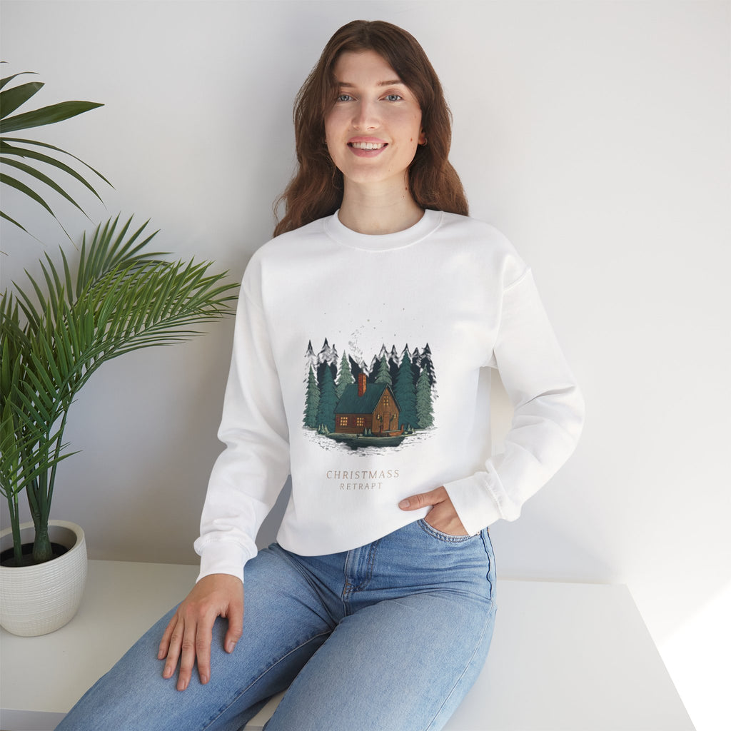 Cabin in the Pines Sweatshirt — 'Christmas at Home' Cozy Holiday Crewneck