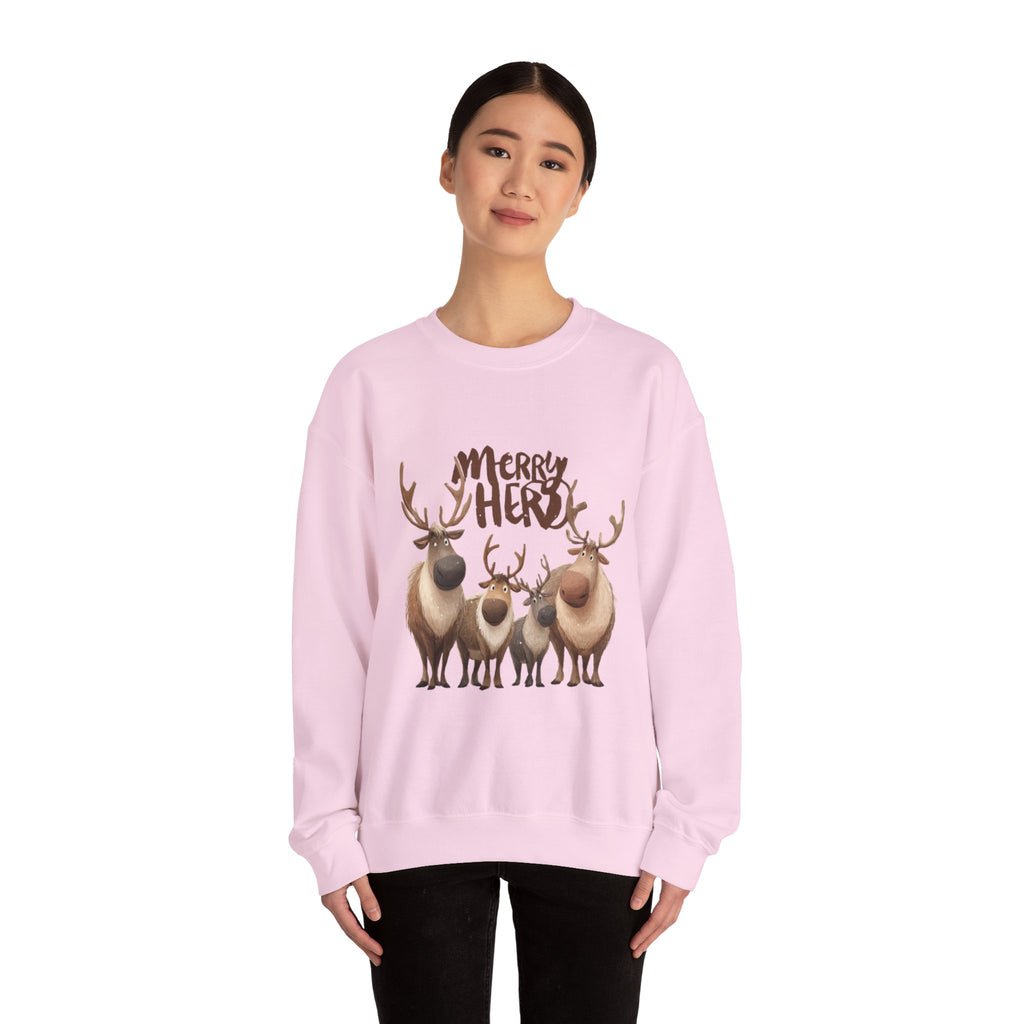Merry Herd Reindeer Crewneck Sweatshirt