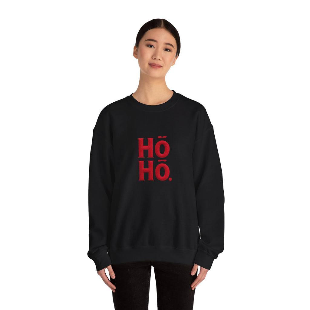 Holiday Crewneck Sweatshirt – Red “HŌ HŌ.” Christmas Sweater Tee
