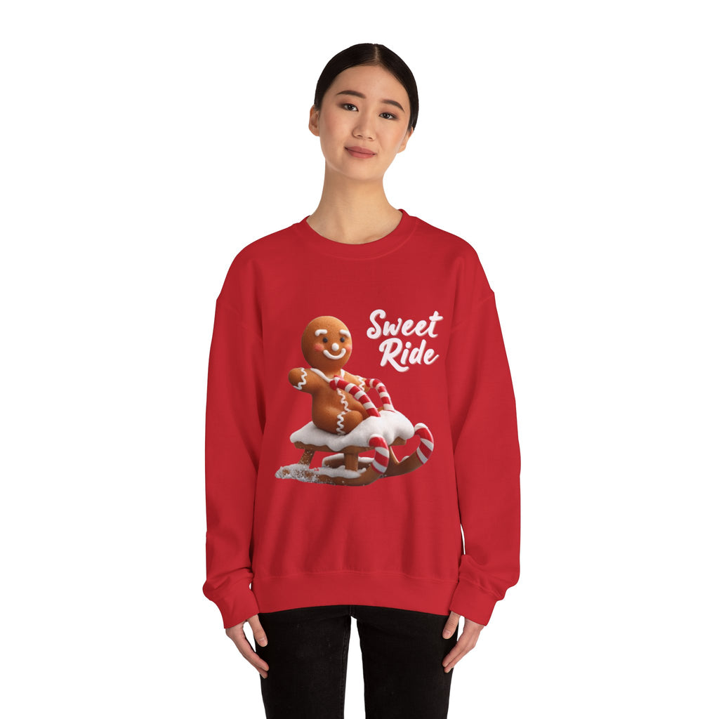Gingerbread Sled Sweatshirt — "Sweet Ride" Holiday Crewneck