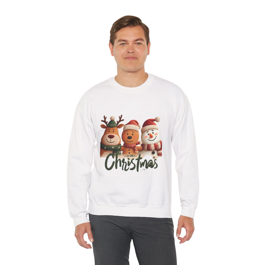 Christmas Crewneck Sweatshirt — Cute Reindeer, Bear & Snowman Holiday Pullover