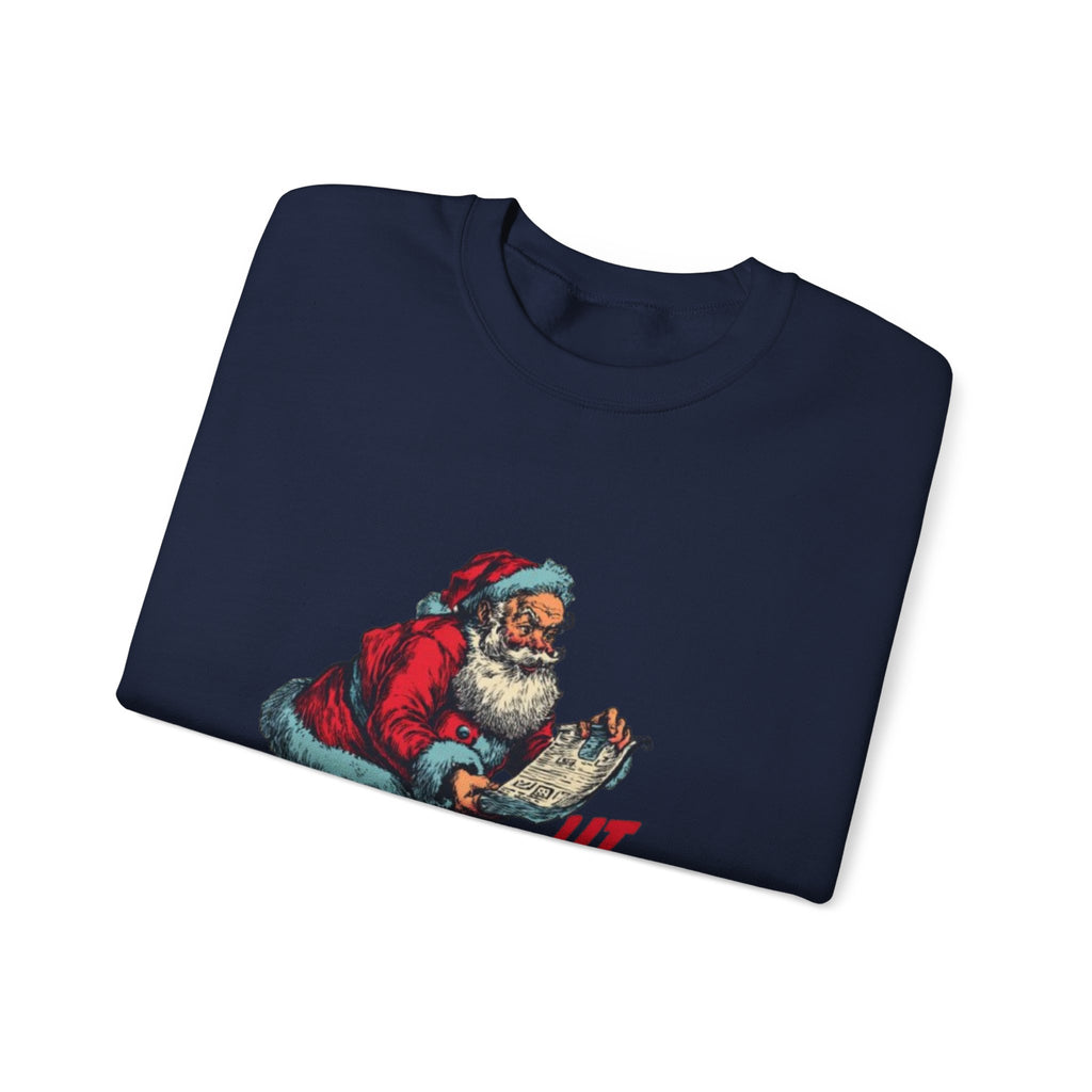 Christmas Sweatshirt - Vintage Santa "I’m Checking Twice" Holiday Crewneck