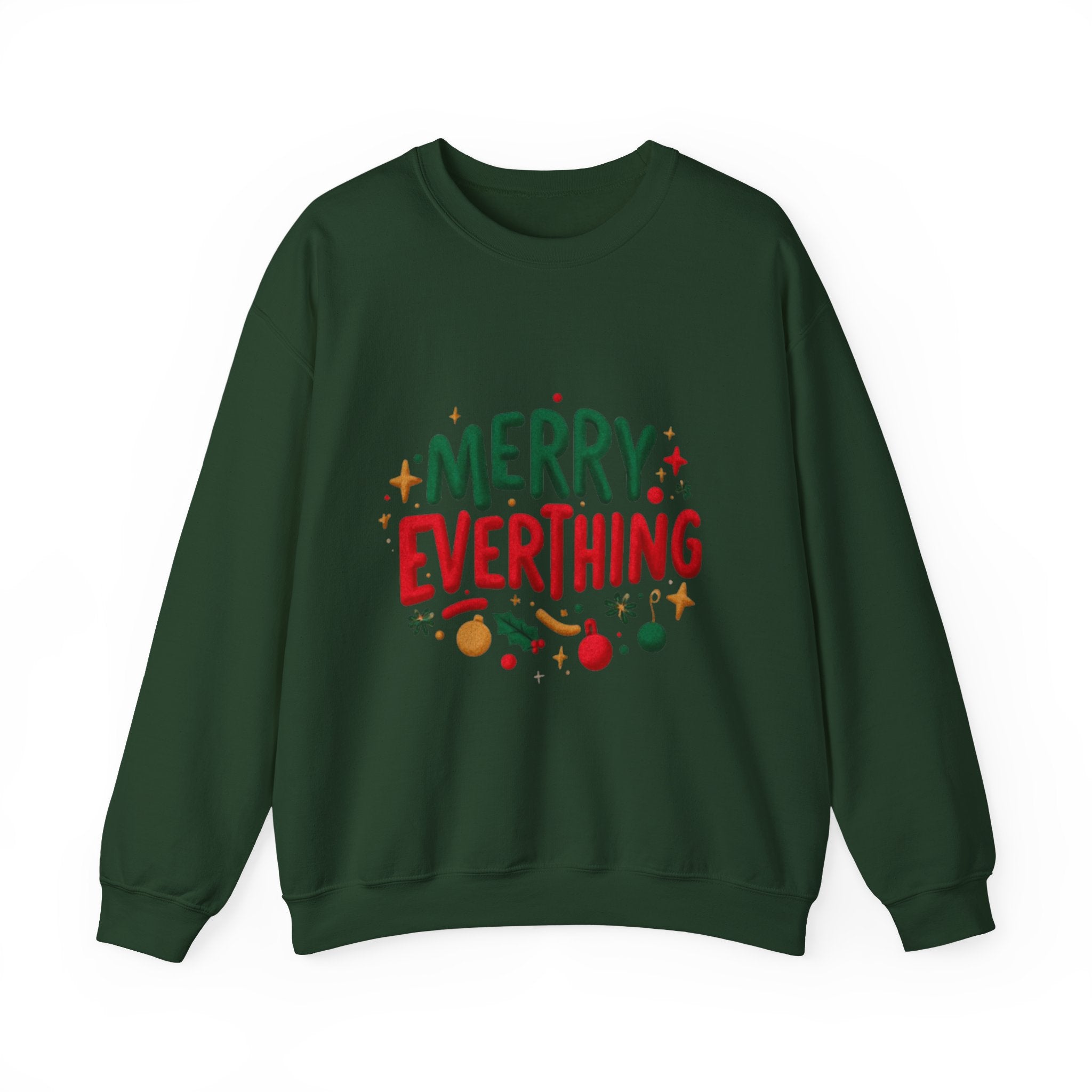 Merry Everything Crewneck Sweatshirt — Festive Holiday Graphic Pullover