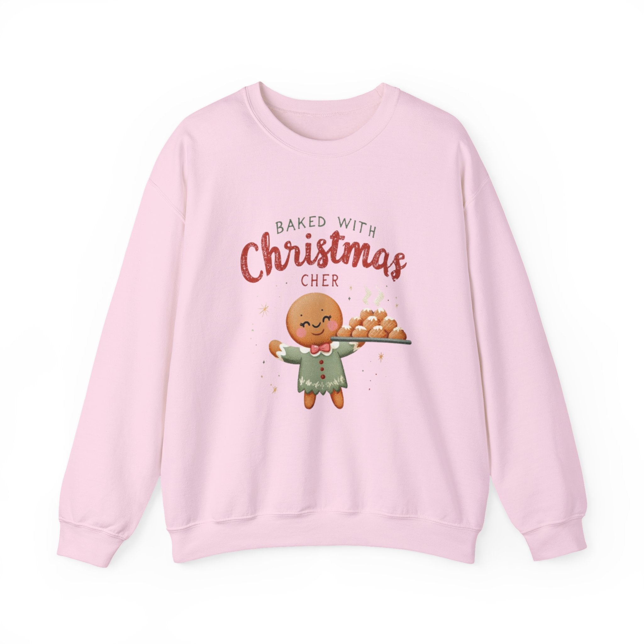 Crewneck Sweatshirt — "Baked With Christmas Cheer" Gingerbread Holiday Sweatshirt