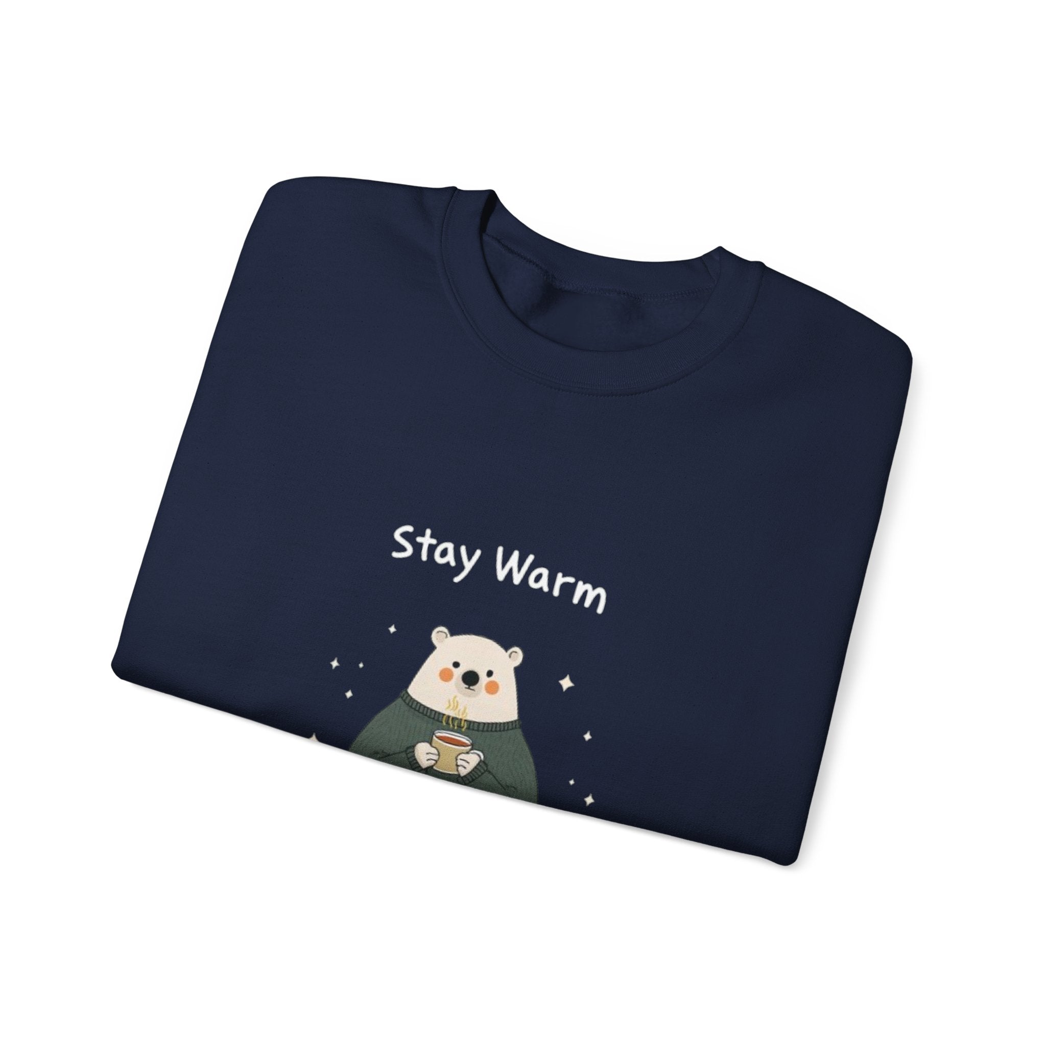 Bear with Coffee Crewneck Sweatshirt — Cozy Cute Graphic Pullover