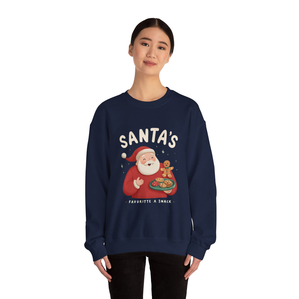 Santa's Favorite Snack Crewneck Sweatshirt — Cute Christmas Santa Cookie Sweatshirt