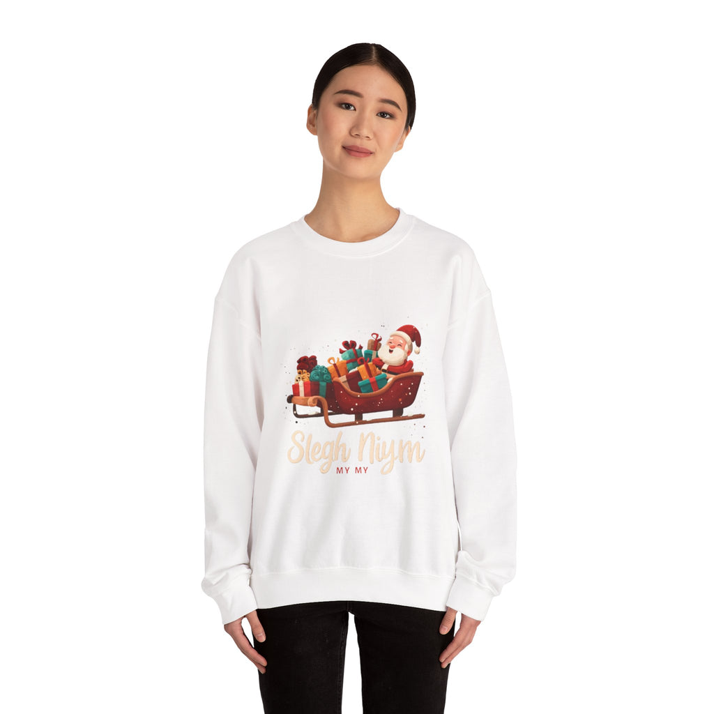 Christmas Santa Sleigh Crewneck Sweatshirt — "Sleigh Niym" Holiday Graphic