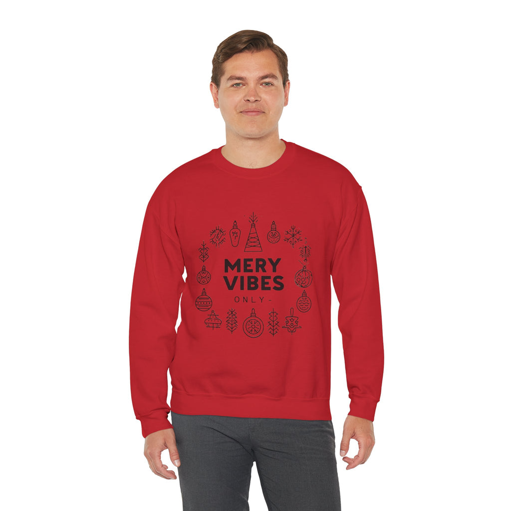Sweatshirt — "Mery Vibes Only" Christmas Ornament Holiday Crewneck