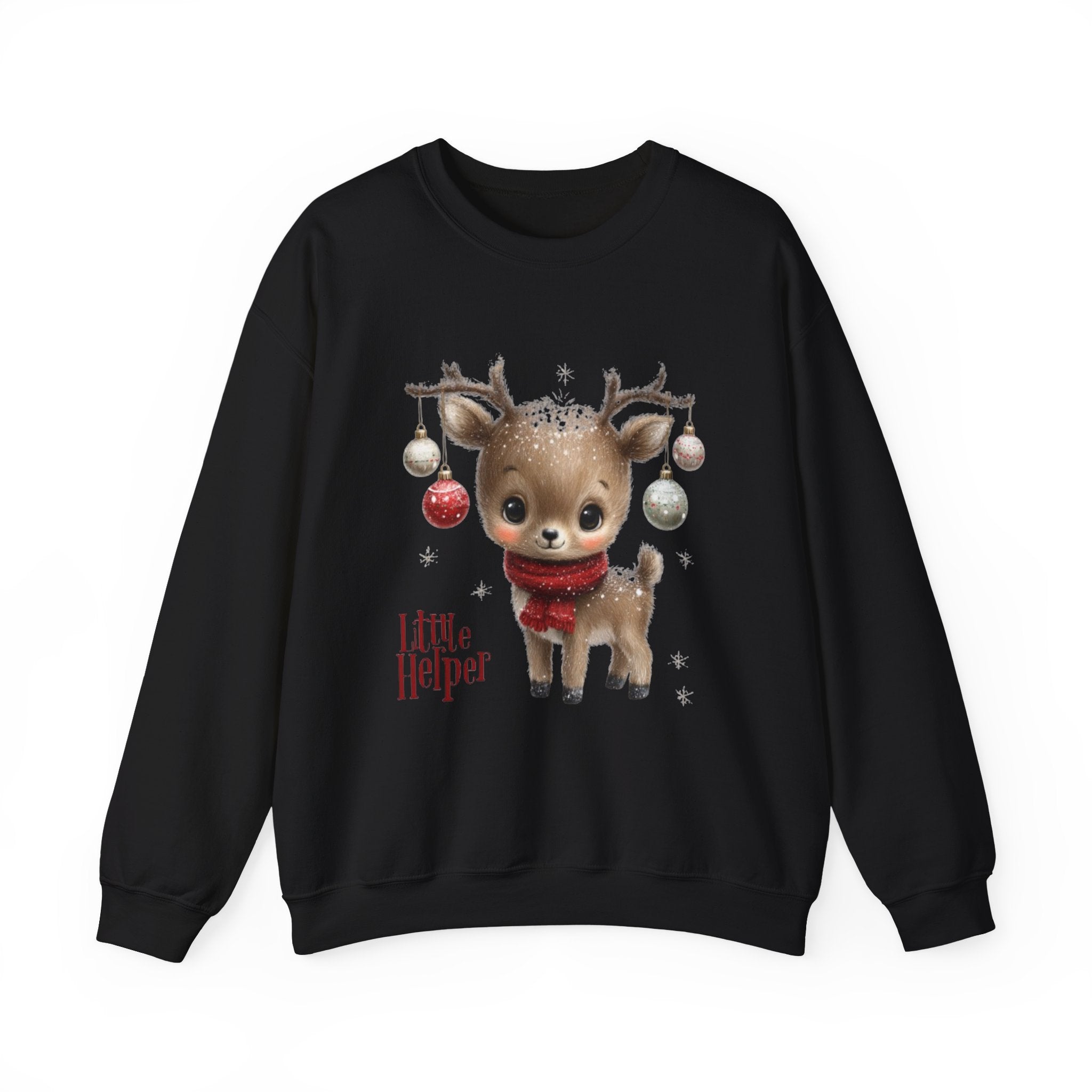 Christmas Reindeer Sweatshirt – 'Little Helper' Cute Holiday Crewneck