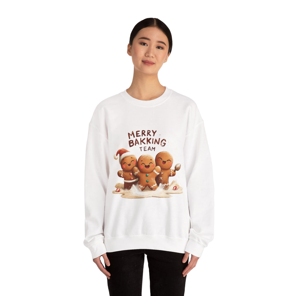 Holiday Sweatshirt - "Merry Baking Team" Gingerbread Crewneck