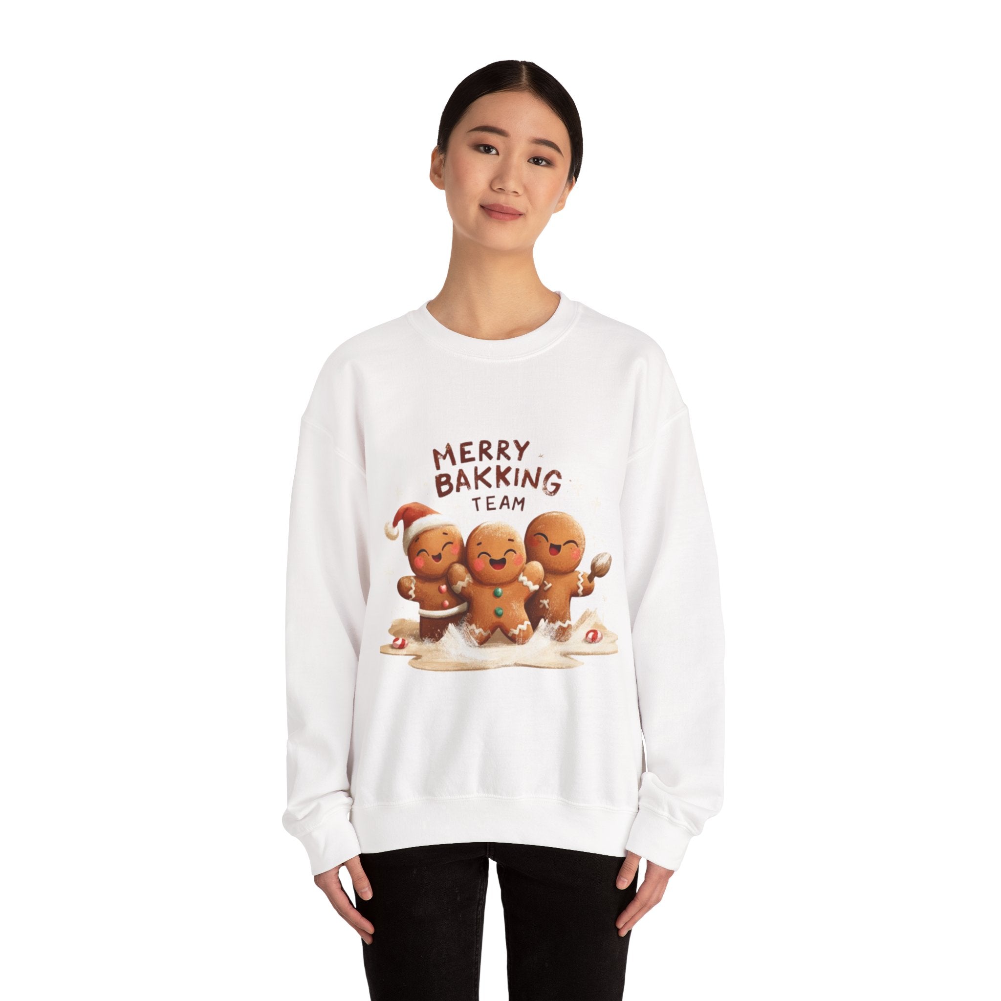 Holiday Sweatshirt - "Merry Baking Team" Gingerbread Crewneck