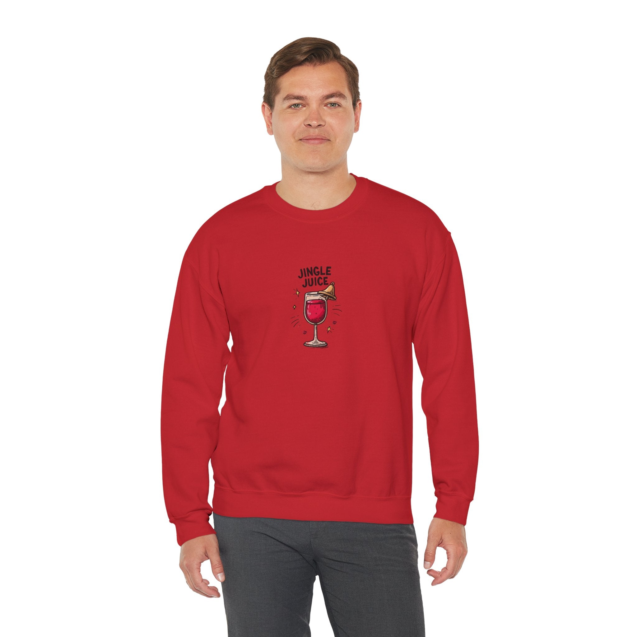Crewneck Sweatshirt – "Jingle Juice" Wine Glass Holiday Graphic
