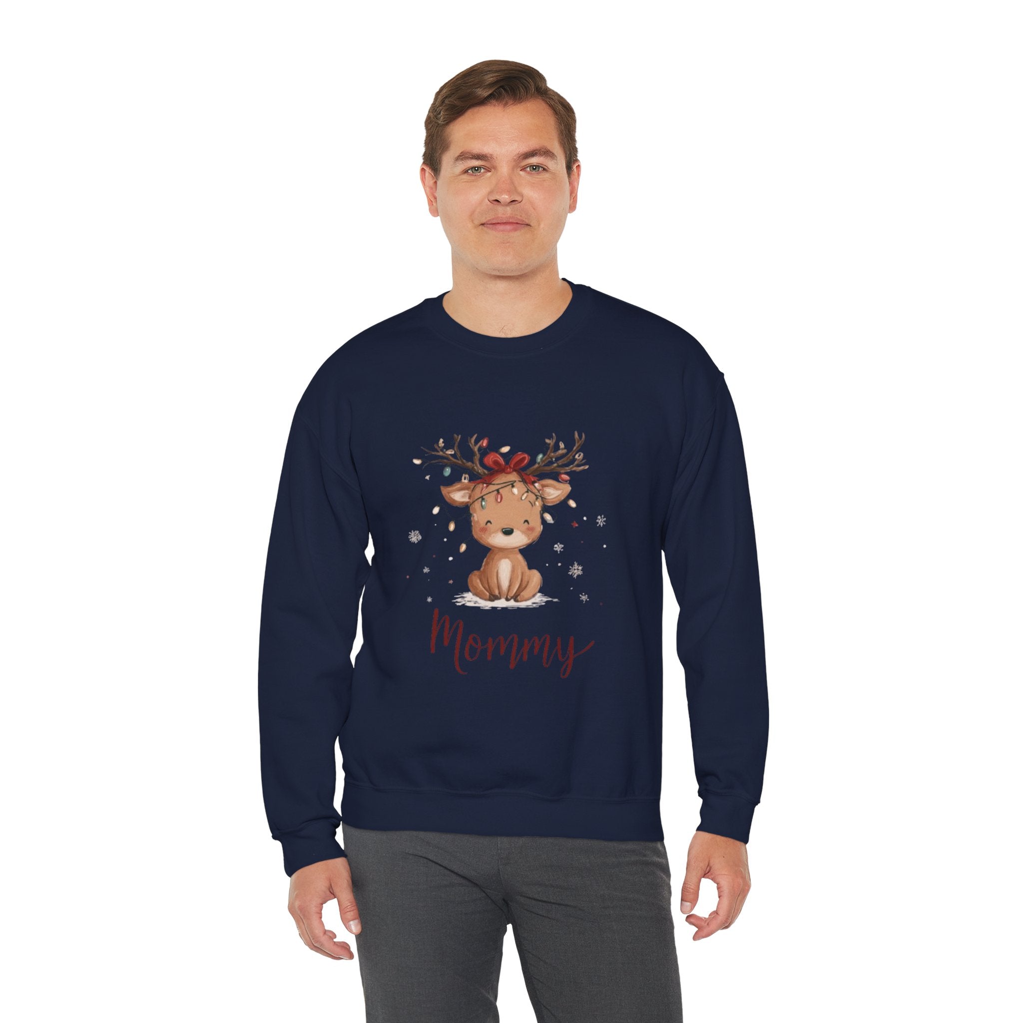 Mommy Reindeer Sweatshirt — Cute Woodland Mama Holiday Crewneck