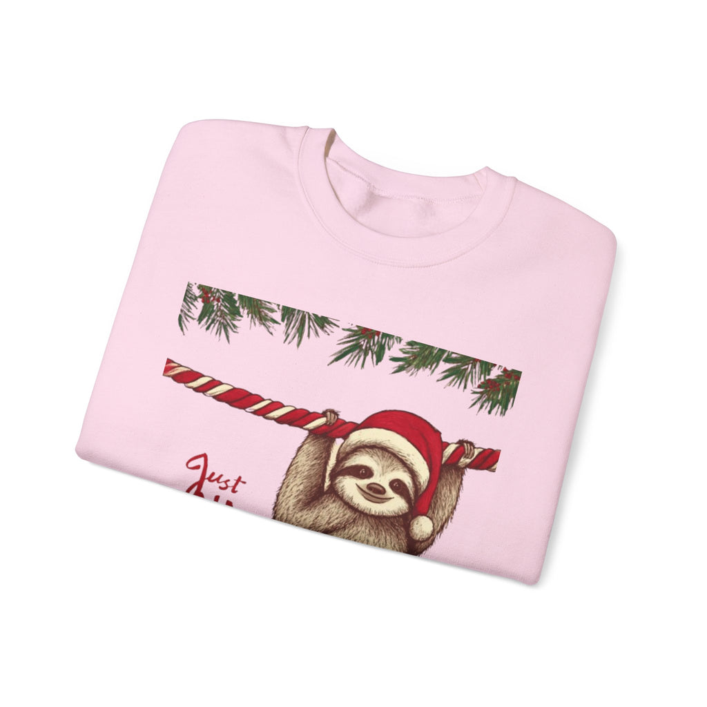Christmas Sloth Crewneck Sweatshirt – "Just Hanging with My Advent-Christmas" Holiday Sweatshirt