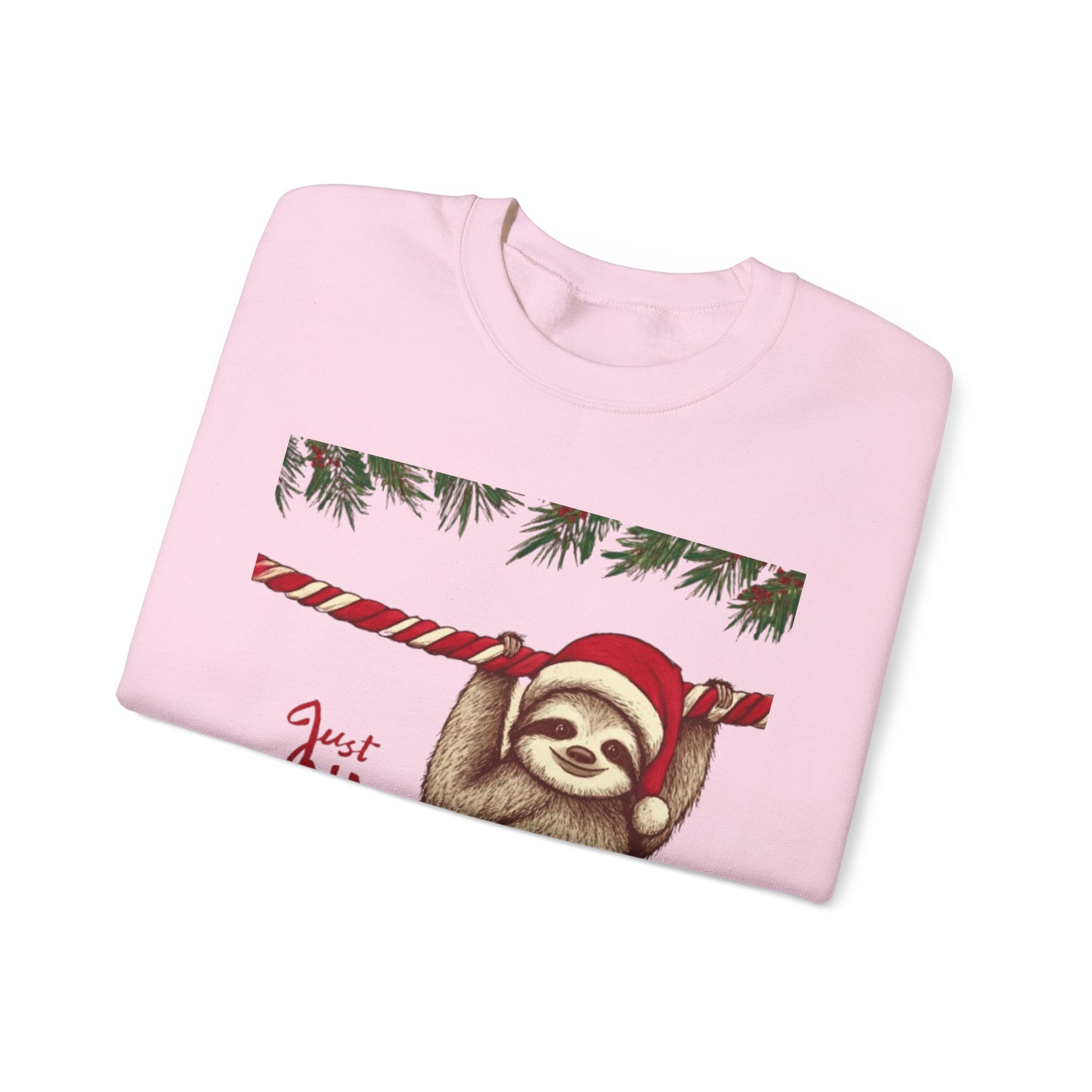 Christmas Sloth Crewneck Sweatshirt – "Just Hanging with My Advent-Christmas" Holiday Sweatshirt