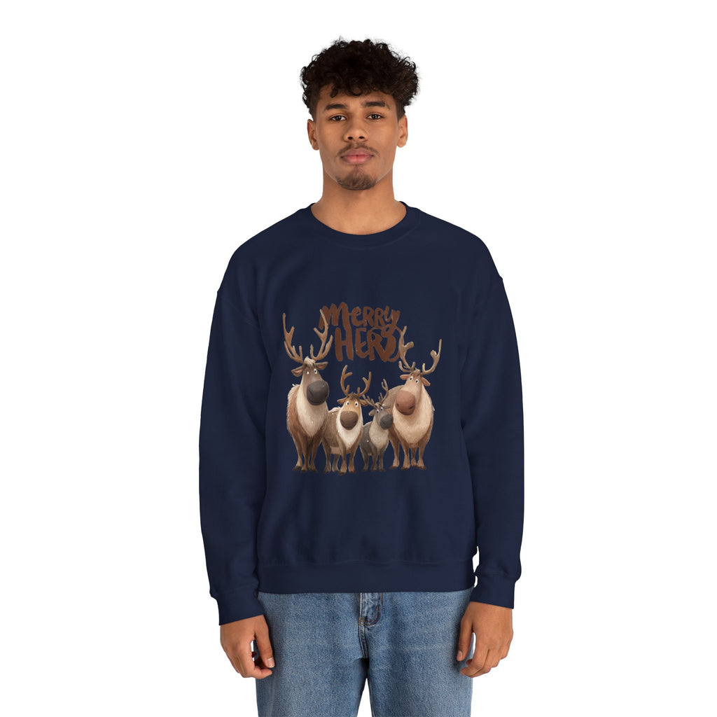 Merry Herd Reindeer Crewneck Sweatshirt