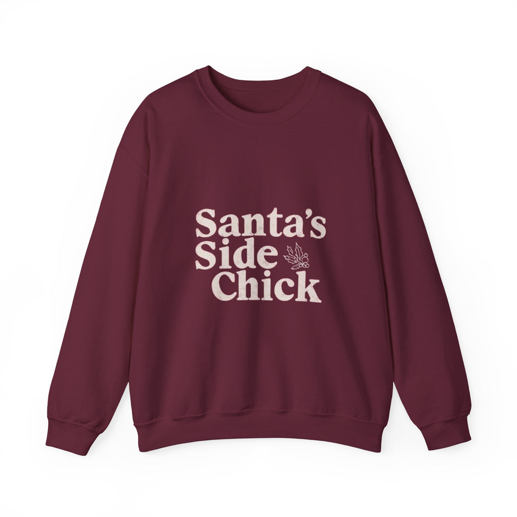 Crewneck Sweatshirt — "Santa's Side Chick" Holiday Graphic Pullover