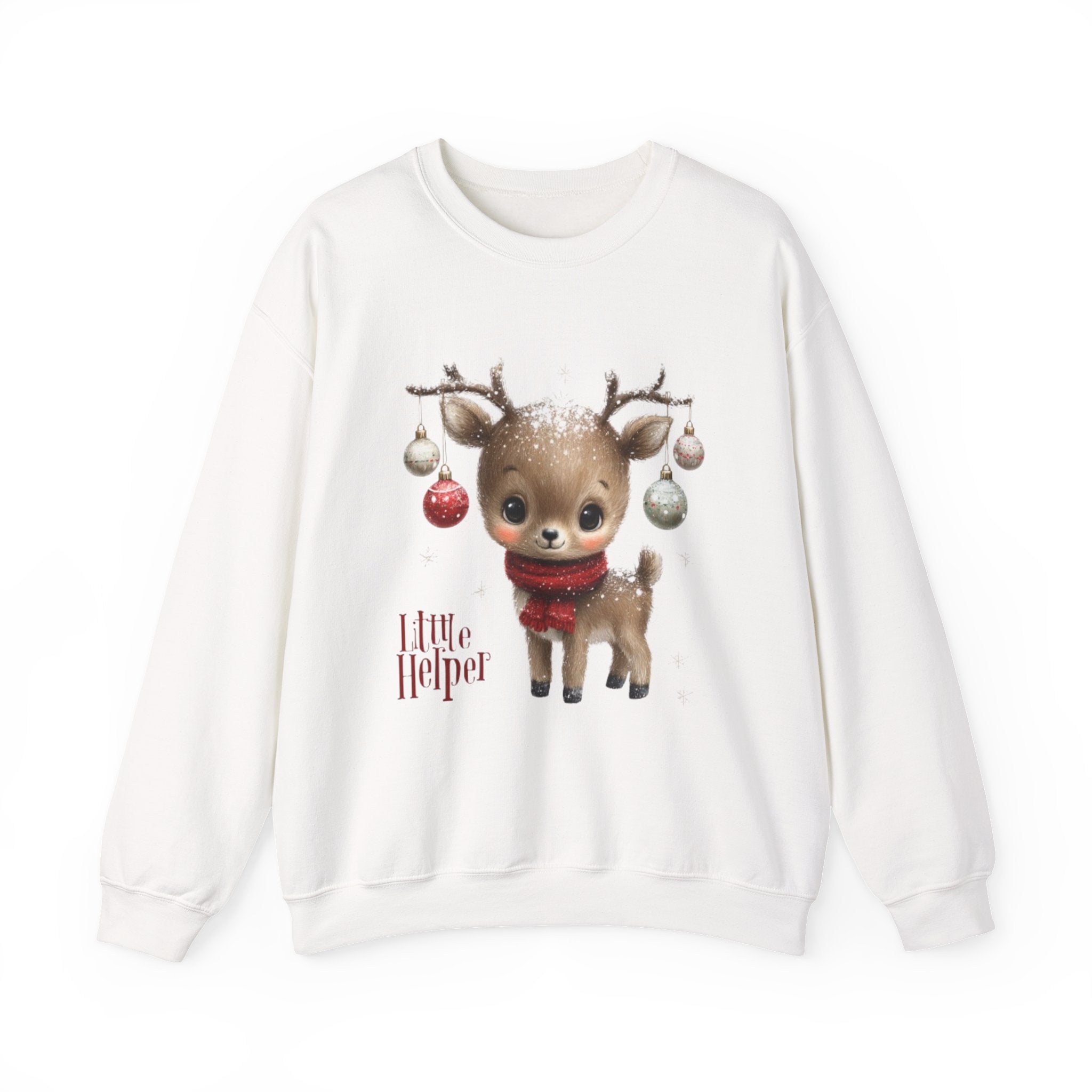 Christmas Reindeer Sweatshirt – 'Little Helper' Cute Holiday Crewneck
