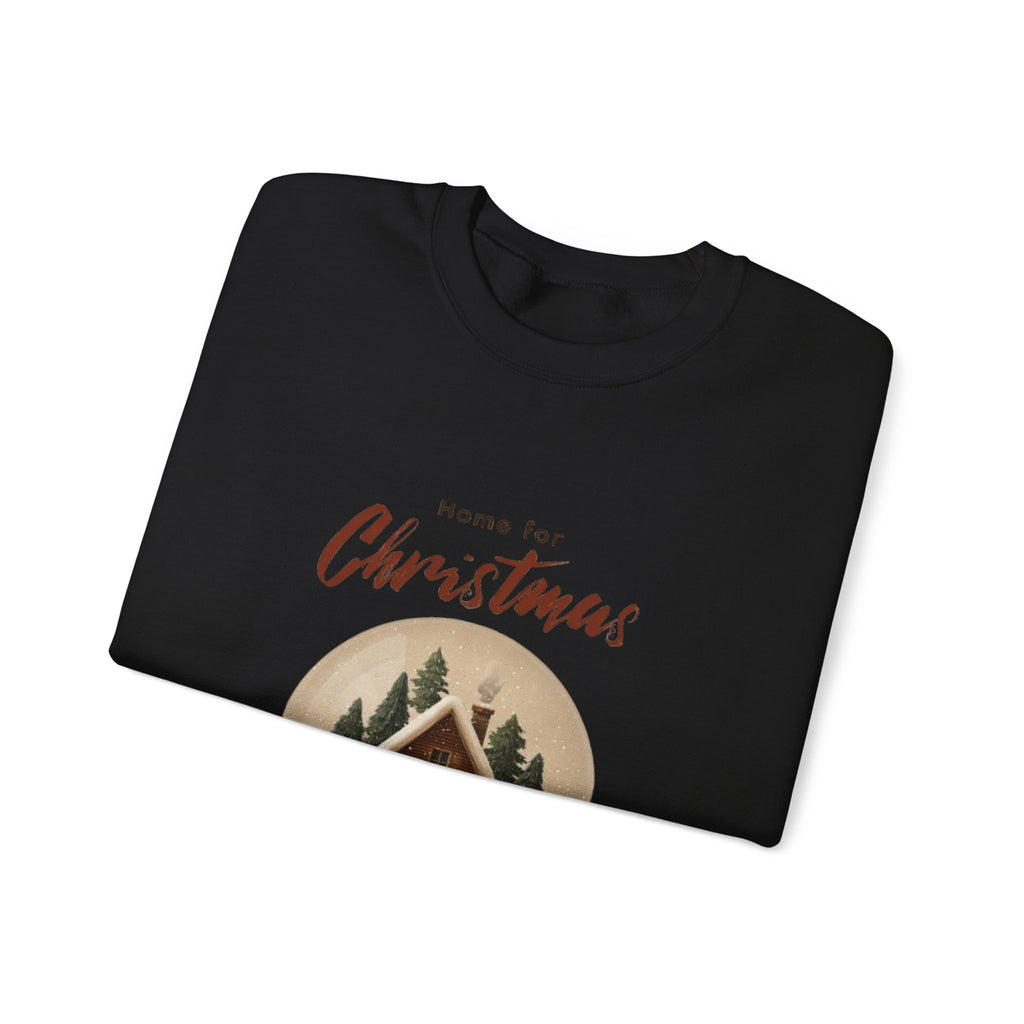 Christmas Snow Globe Crewneck Sweatshirt — "Home for Christmas" Cabin Design