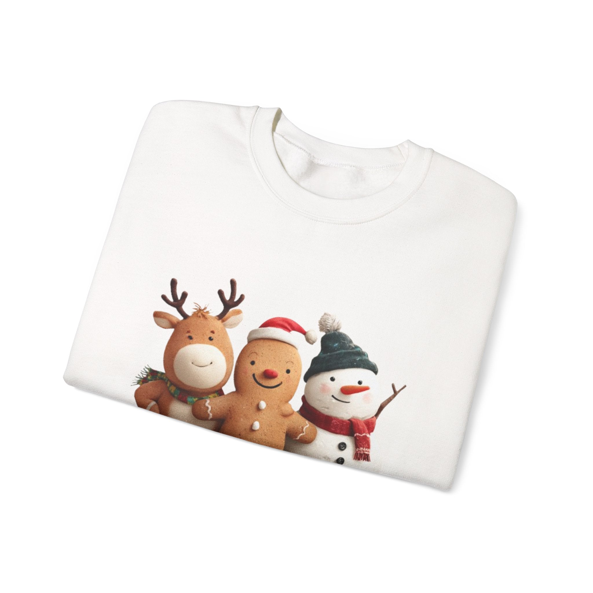 Christmas Crew Sweatshirt — Cute Gingerbread, Reindeer & Snowman Holiday Pullover