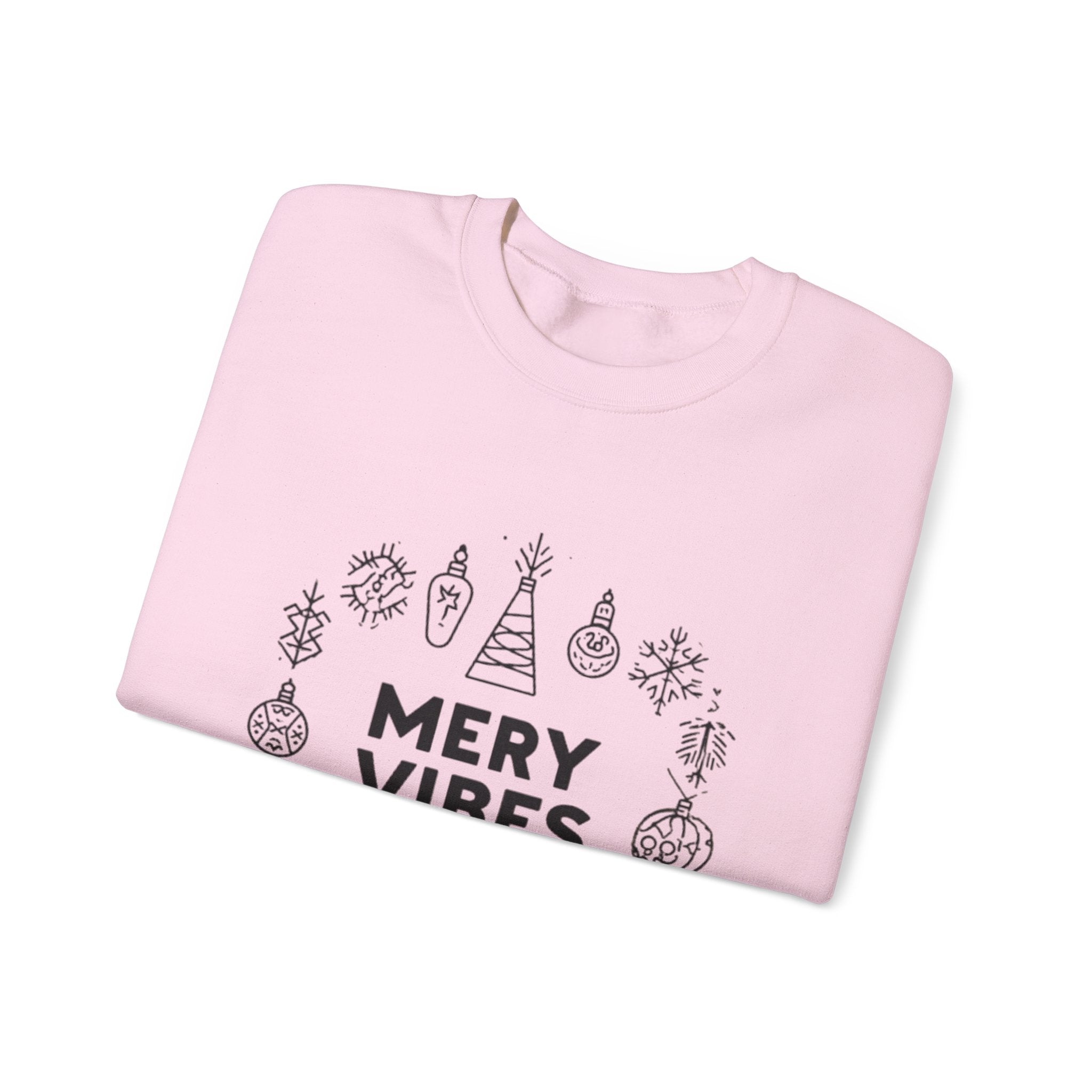 Sweatshirt — "Mery Vibes Only" Christmas Ornament Holiday Crewneck