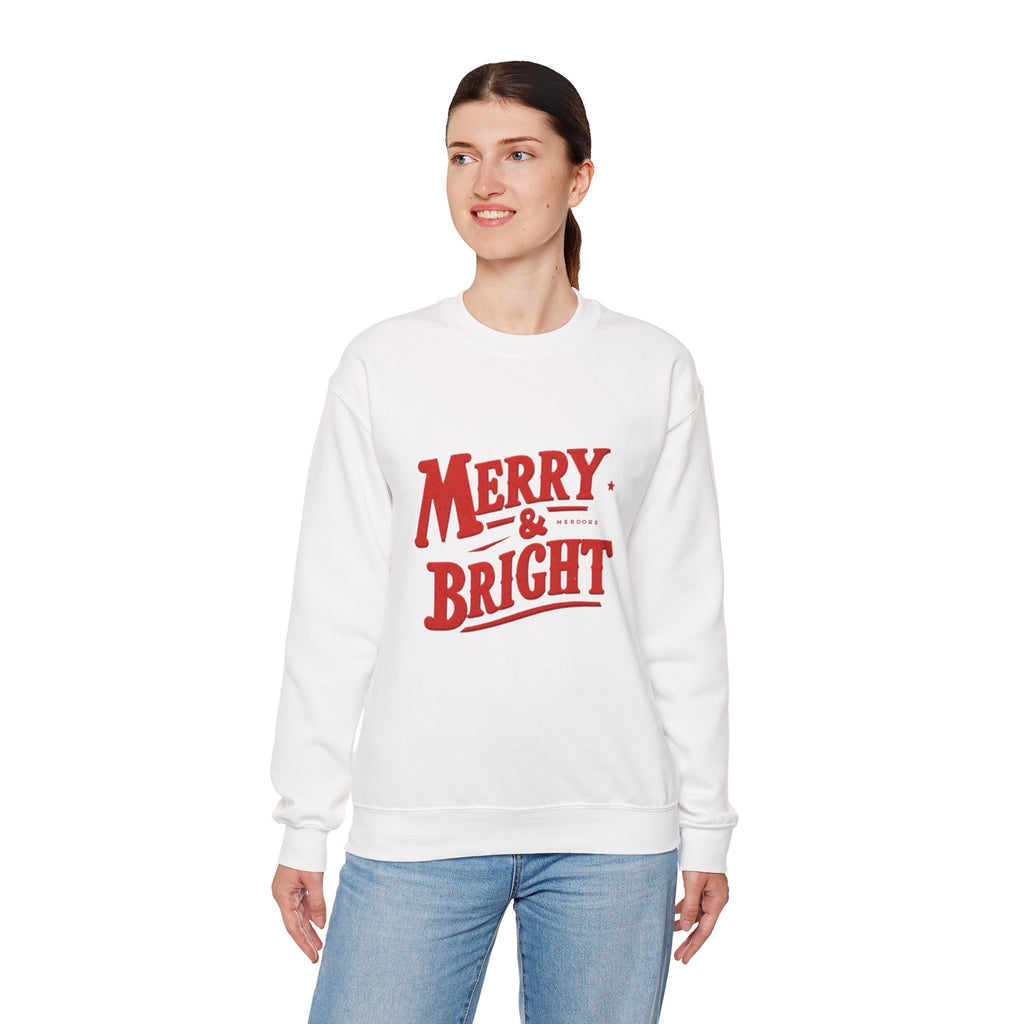 Merry & Bright Sweatshirt — Holiday Crewneck Pullover
