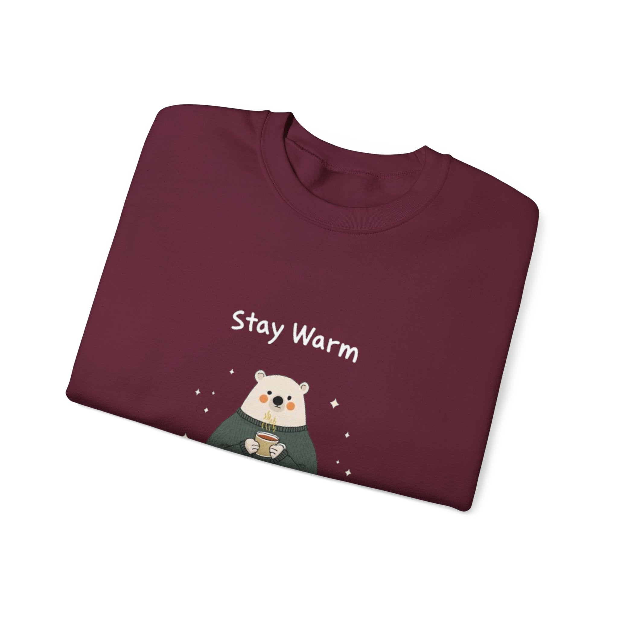 Bear with Coffee Crewneck Sweatshirt — Cozy Cute Graphic Pullover